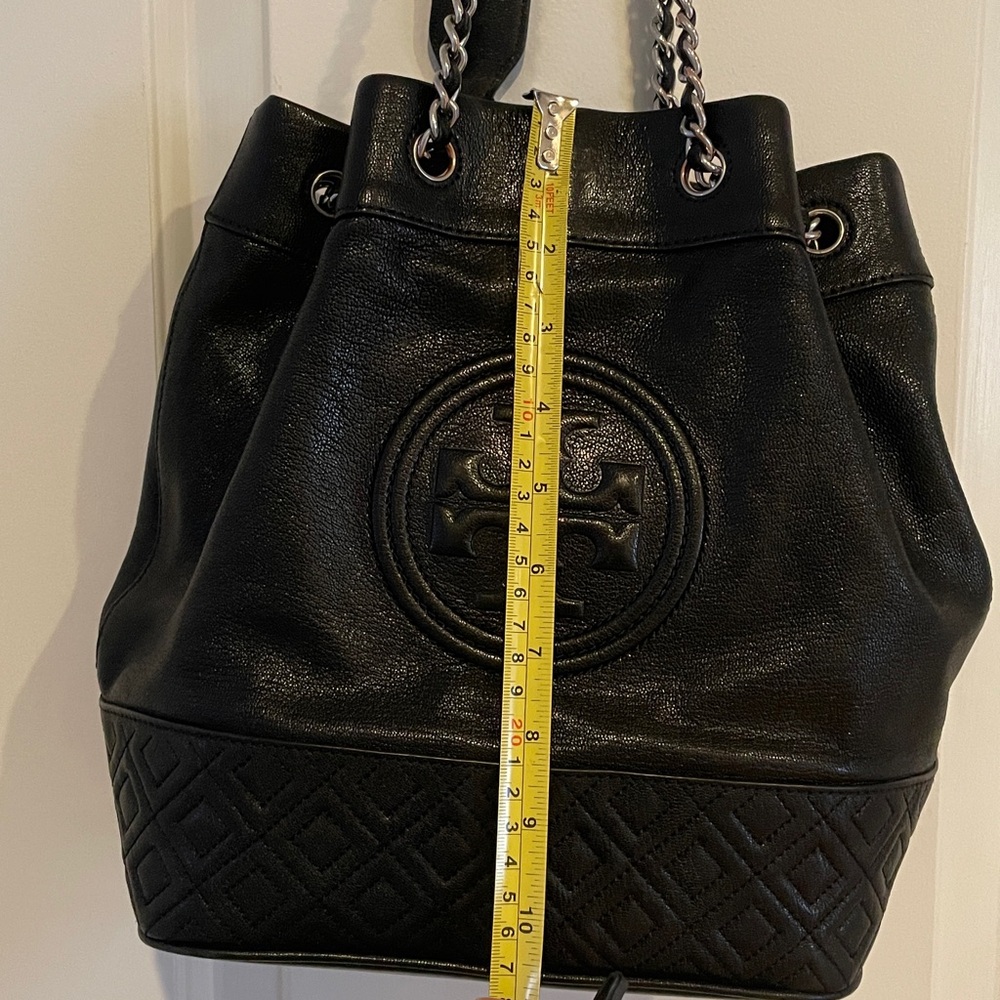 TORY BURCH Black Leather Tote Bag - Picture 10 of 11